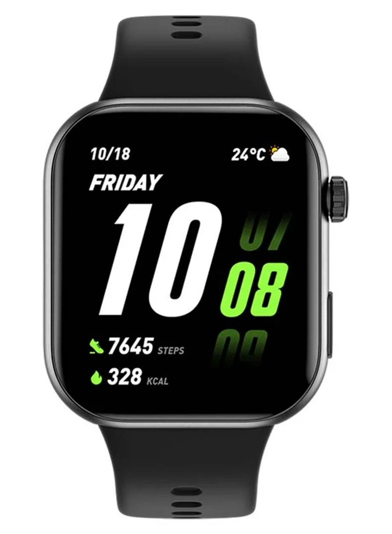 Smartwatch 1.85-inch AMOLED Display Bluetooth Calling Fitness Tracker with Heart Rate Monitoring (Black, 4.7 cm) zga02