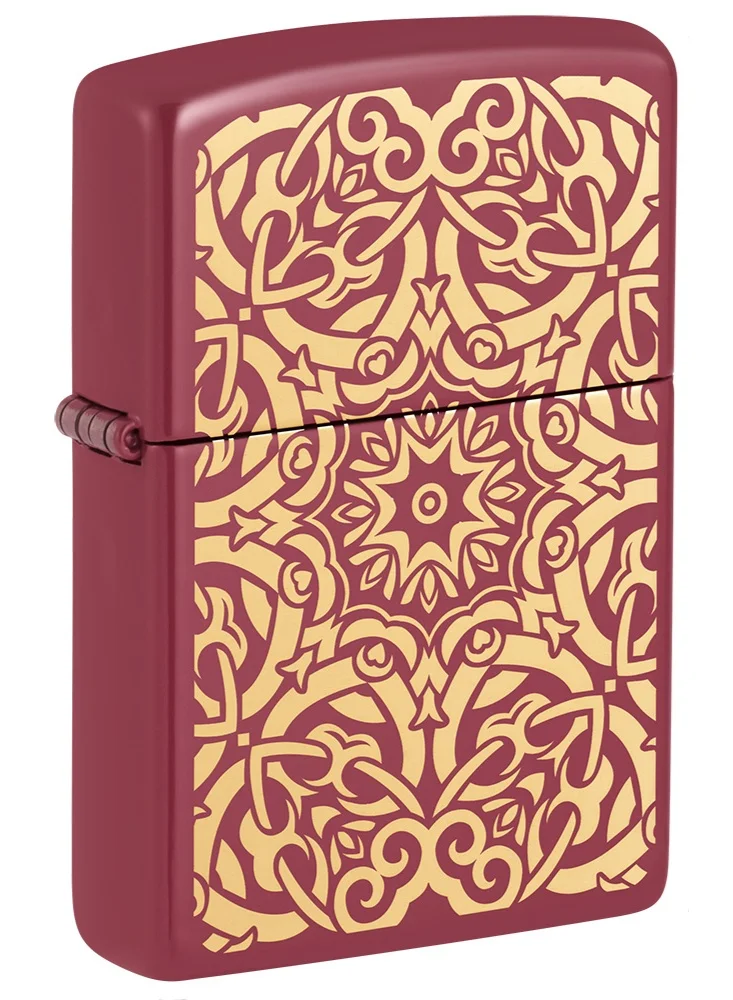 Premium Filigree Design Windproof Metal Lighter (Refillable, Brushed Chrome Finish) 0i5qn