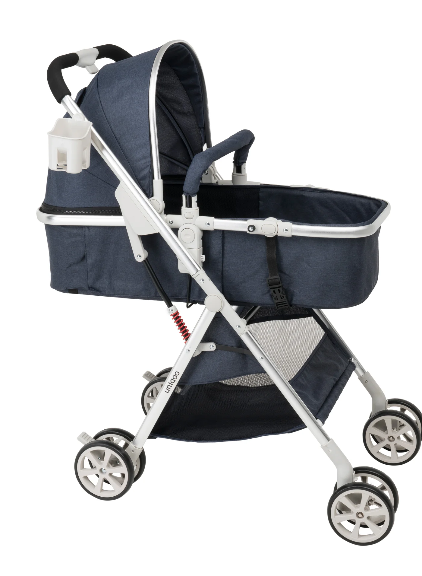 Uniqoo 6 Premium Portable Baby Stroller - Lightweight Foldable Pram for Newborns & Toddlers (Blue, Compact Travel-Friendly) mbnkn