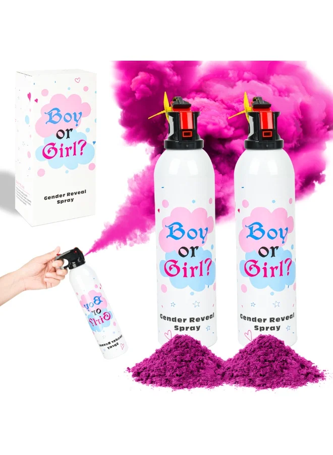 Gender Reveal Corn Starch Spray Set - Biodegradable Party Supplies for Baby Girl Celebration (Pink, 2 Pack) ej85m