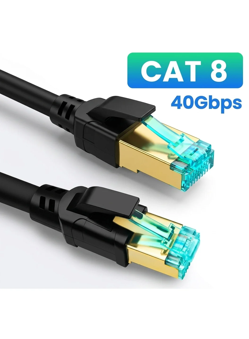 Epicarma CAT8 Ethernet Cable 40Gbps 2000MHz High Speed LAN Network Cord (Gold, 10m) djdxg