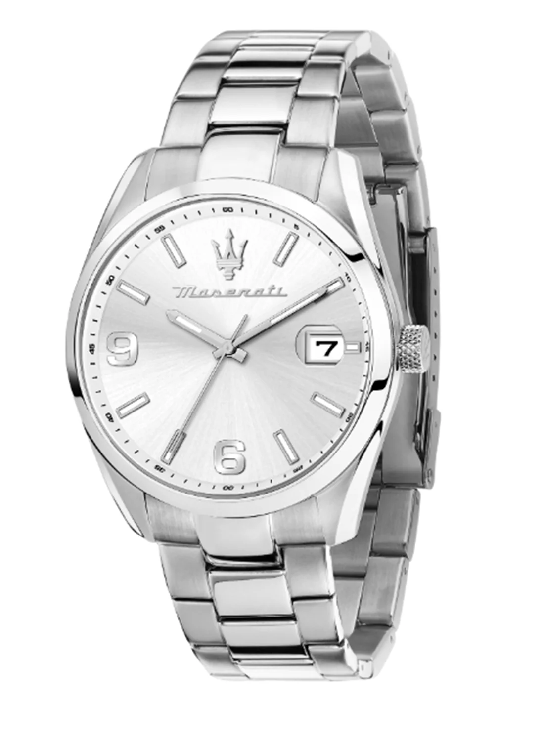 Premium Stainless Steel Analog Watch with Sunray Dial (White, 43 mm) for Men owb2w