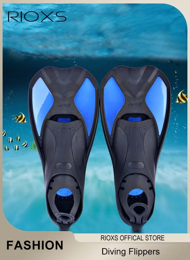 RIOXS Adjustable Snorkel Fins Lightweight Silicone Swimming Flippers for Diving and Water Sports (Unisex, One Size) 14v04