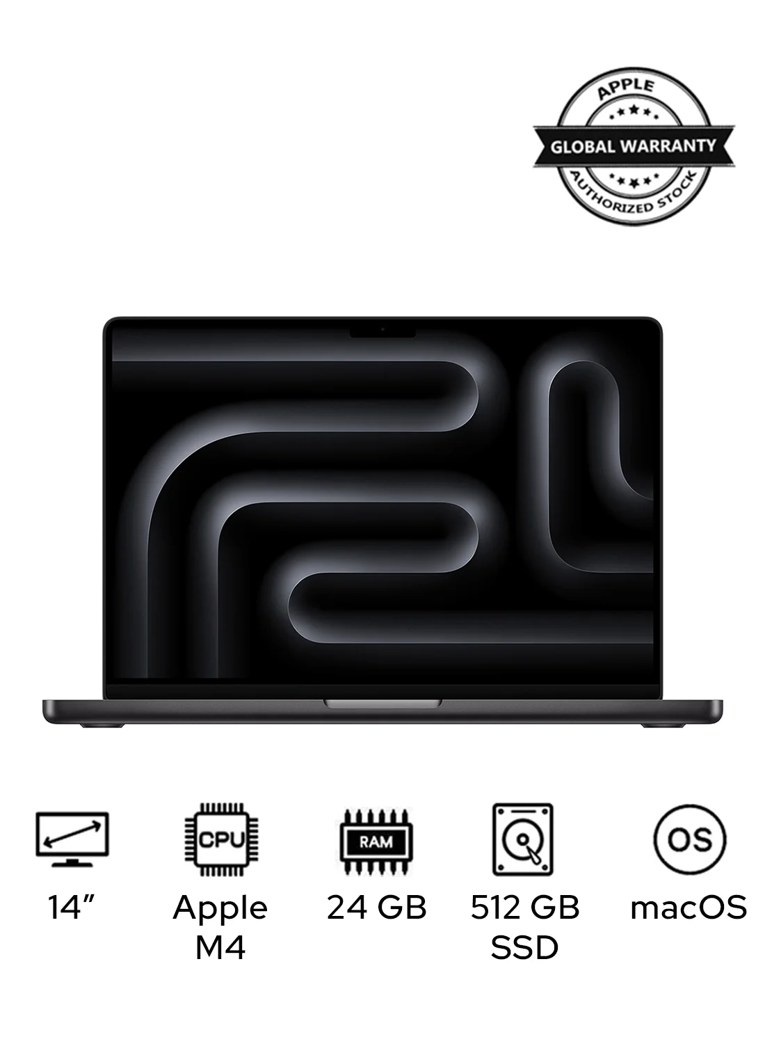 Premium Smart Professional Laptop 14-Inch Liquid Retina Display (12-Core CPU, 16-Core GPU, 24GB RAM, 512GB SSD, Space Black) a1lfl