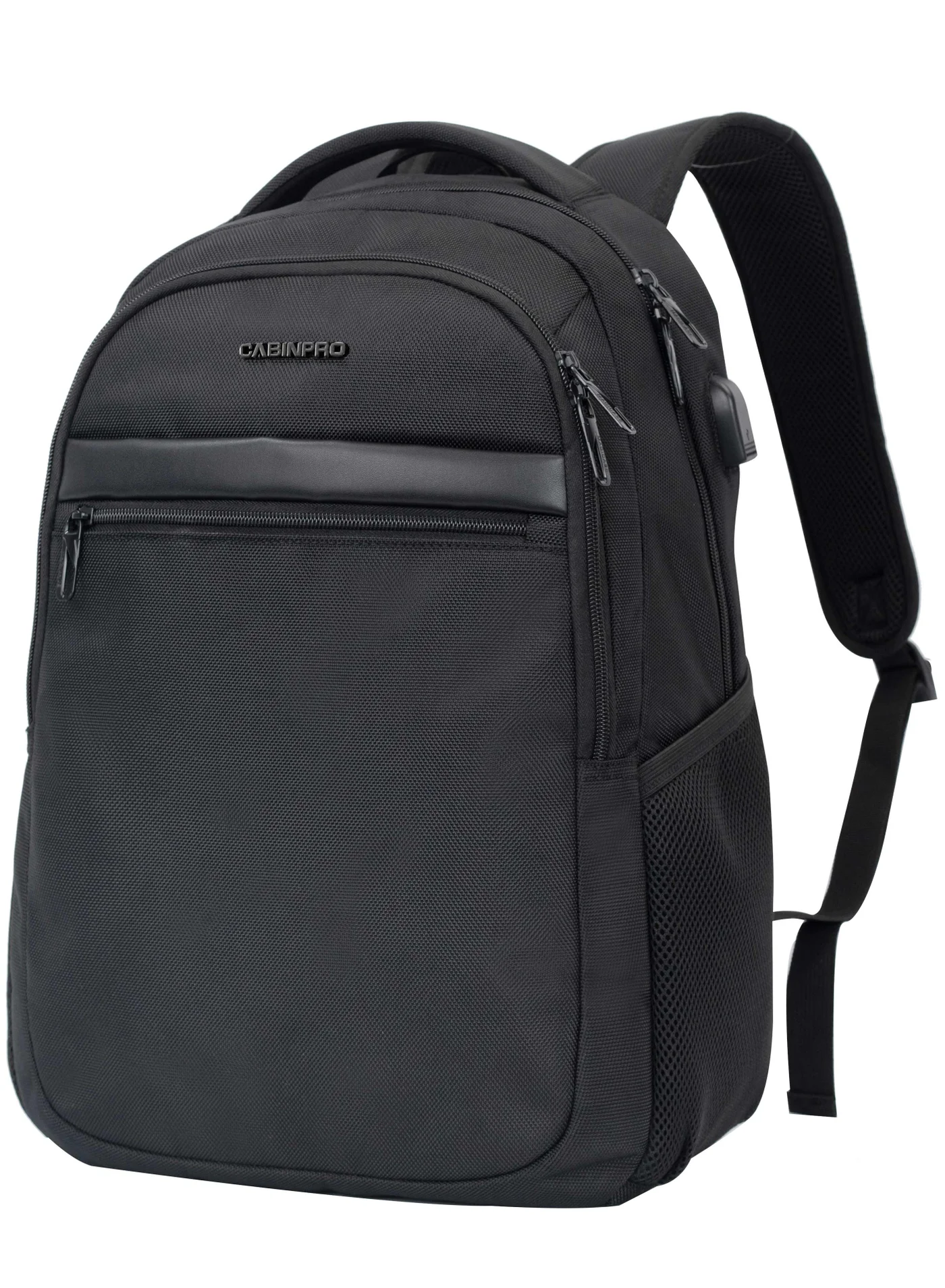 CABINPRO Premium Water Resistant Backpack with USB Charging Port (Black, 45 cm x 30 cm x 15 cm) 1gdx5