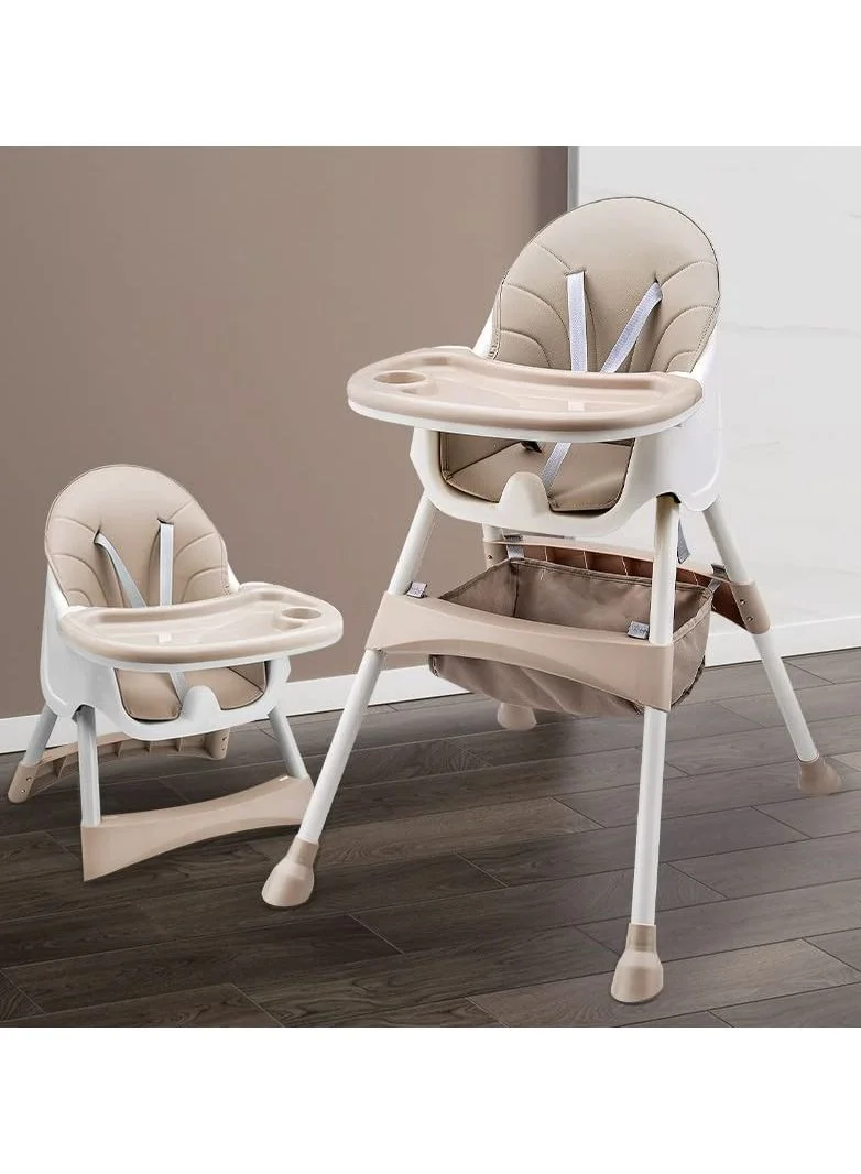 Nano Classic Multi-Functional High Chair Adjustable Non-Slip Dining Seat for Kids (Khaki) e2s6v