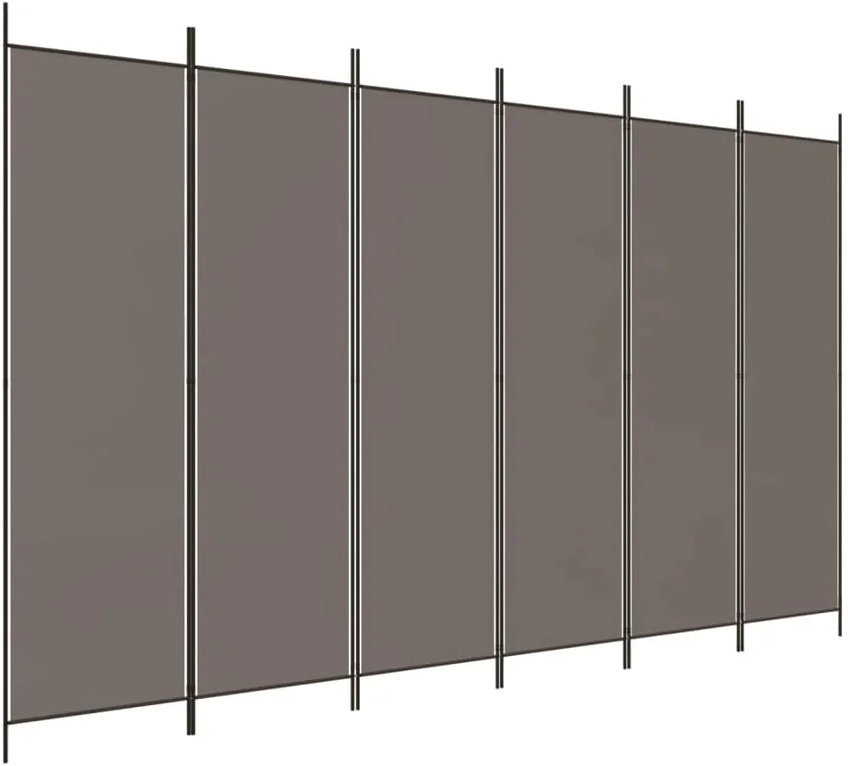 6-Panel Folding Room Divider Privacy Screen (Anthracite, 240 cm x 170 cm) n9bim