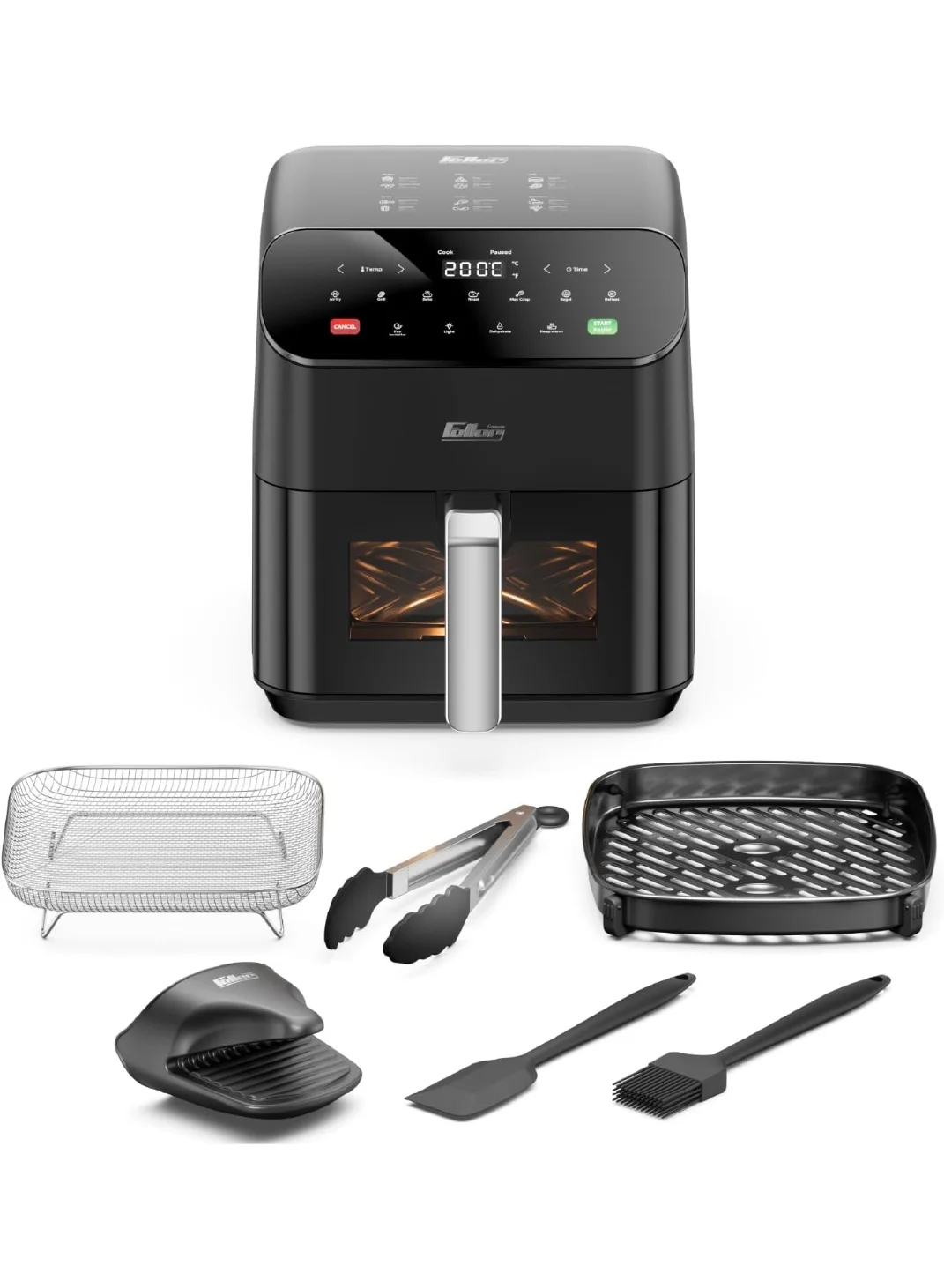 Premium Air Fryer 5.5L Capacity 1600W Digital Touch Control with Non-Stick Ceramic Coating for Healthy Cooking (5.5L) 1jlf4