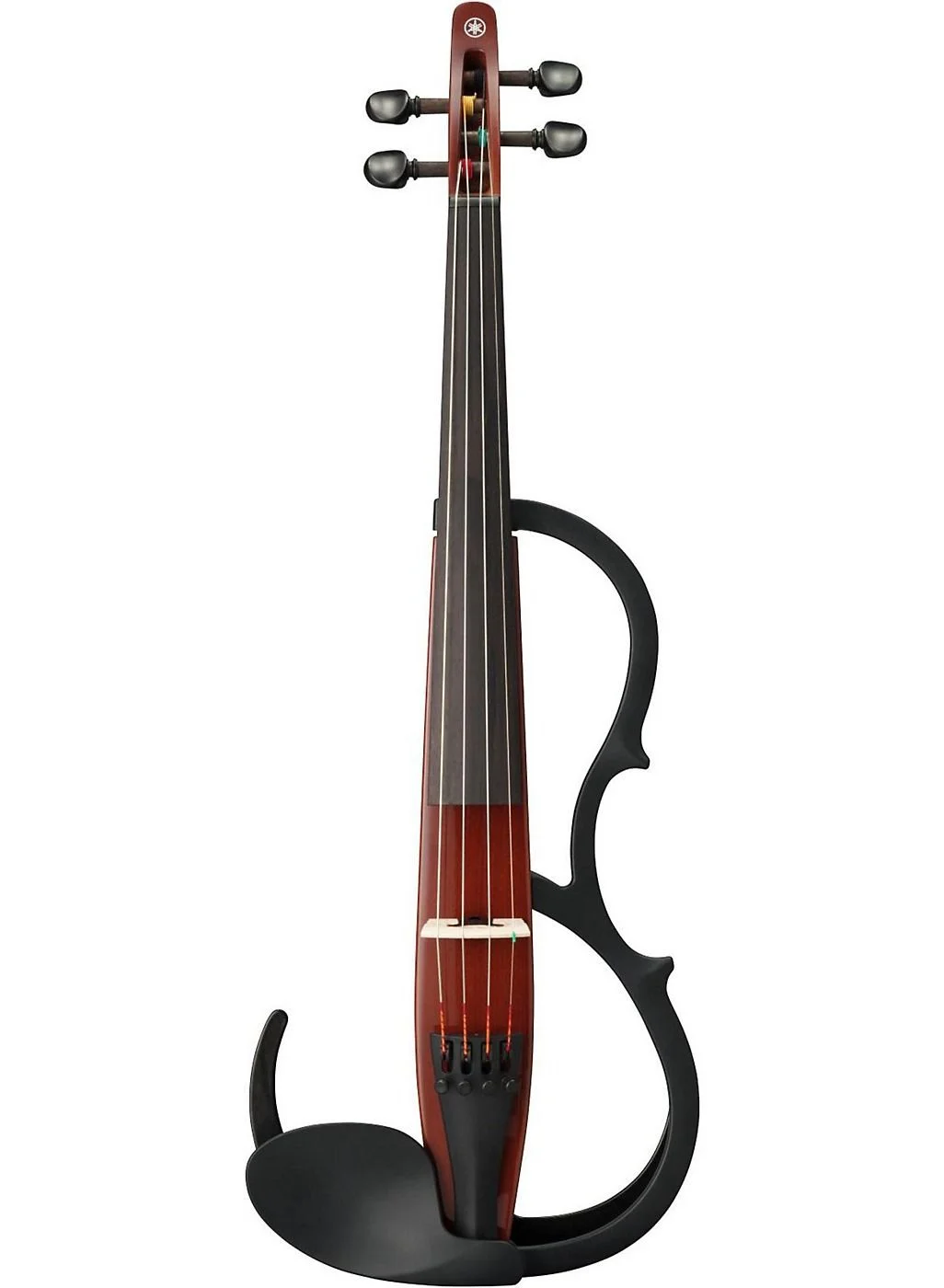 Premium Silent Electric Violin Full Size 4/4 Professional String Instrument (Brown) 7mzig