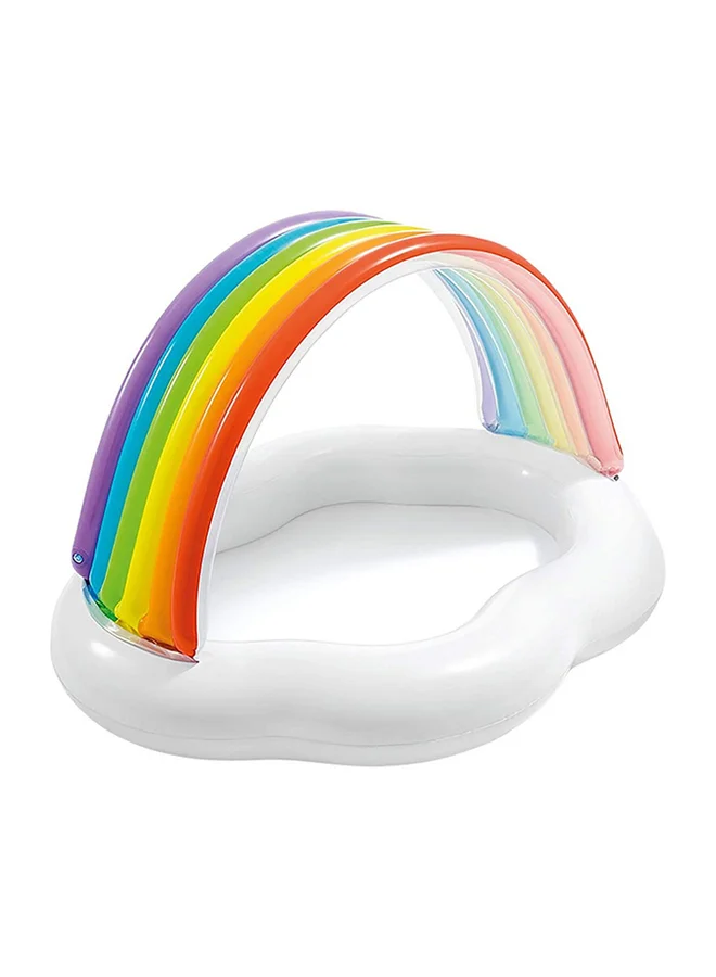 Rainbow Cloud Inflatable Baby Pool Premium Vinyl Outdoor Water Play Center (142x119x84 cm) 71ad5