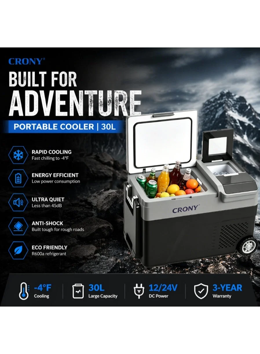 Crony Portable Ice Maker and Freezer (38L Capacity, Dual-Function, with Wheels and Pull Lever) o6dxa