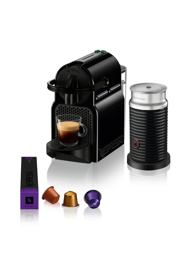 Premium Capsule Espresso Coffee Machine with Milk Frother (Black, 0.7 L) tnymp