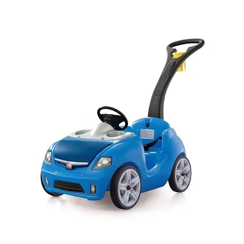 Premium Kids Push Car Ride-On Buggy with Safety Belt and Horn (Blue, 115 cm) 1w8k2