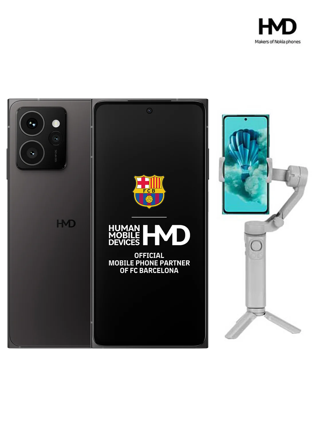 HMD Skyline 5G Smartphone Dual SIM 256GB 12GB RAM Premium Foldable Gimbal Bundle (Black, 6.55 inch) jy96b