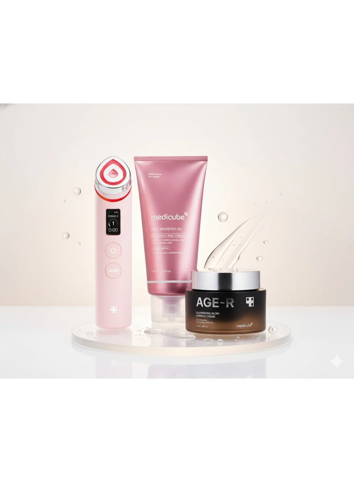 Premium Skincare Device and Radiance Boosting Cream Set (Pink, 1 Kit) 4gdab