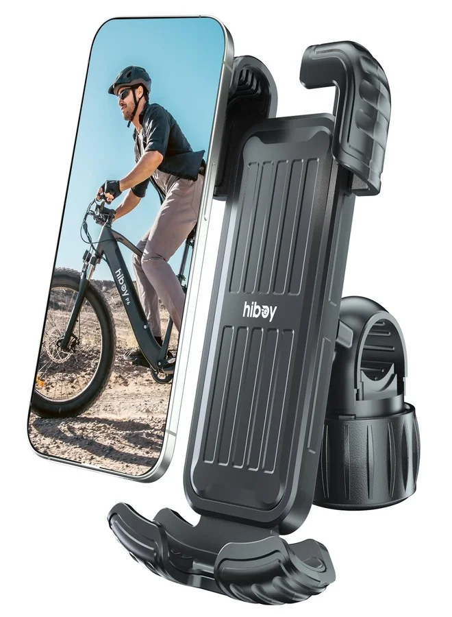 Universal Bike Phone Mount Adjustable Handlebar Clip for 5.1-6.8 Inch Smartphones (Black, 1 Pack) 2j5k6