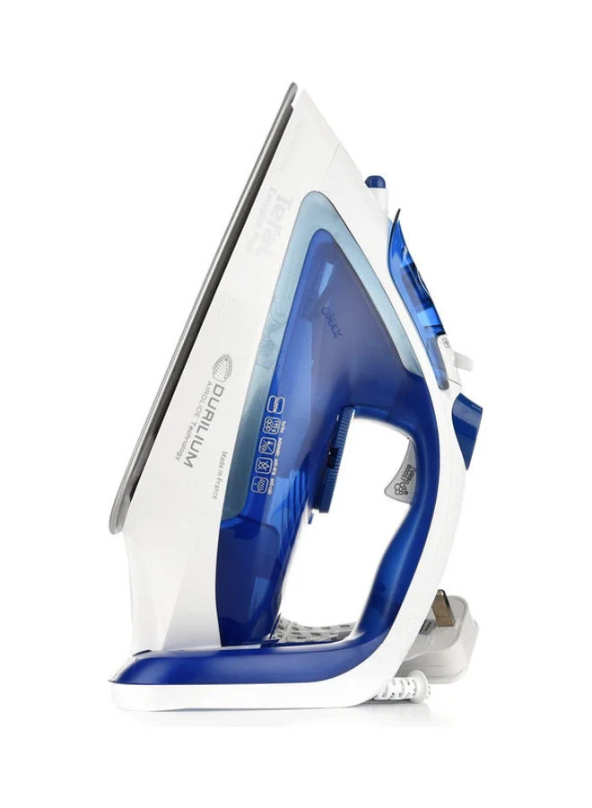 Premium Steam Iron 2400W High-Performance Fabric Care Appliance (White/Blue, 2400W) aknkk