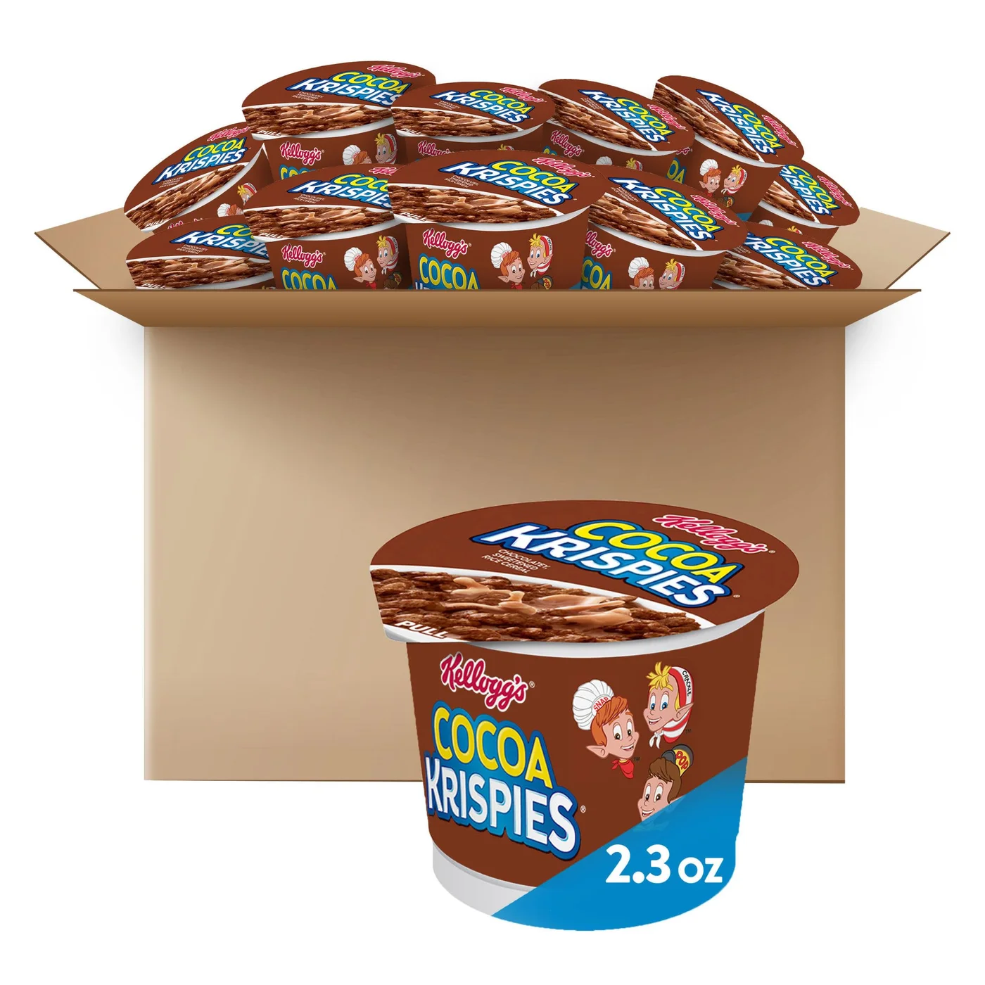 Kellogg's Cocoa Krispies Chocolate Flavored Crispy Rice Cereal On-the-Go Breakfast Cups (12 Pack, 340g) p60zl