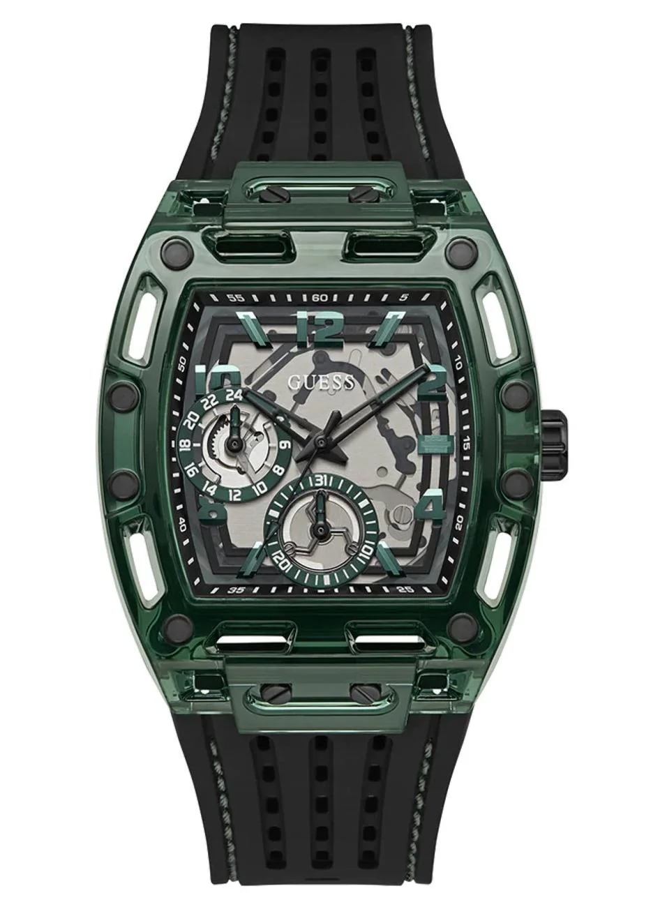 Premium Multi-Function Chronograph Watch for Men (Black and Green, 42mm) 5x028