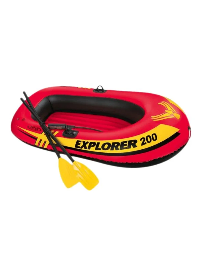 Explorer Inflatable Raft Set (2-Person, PVC, Includes Oars and Pump) s5awz