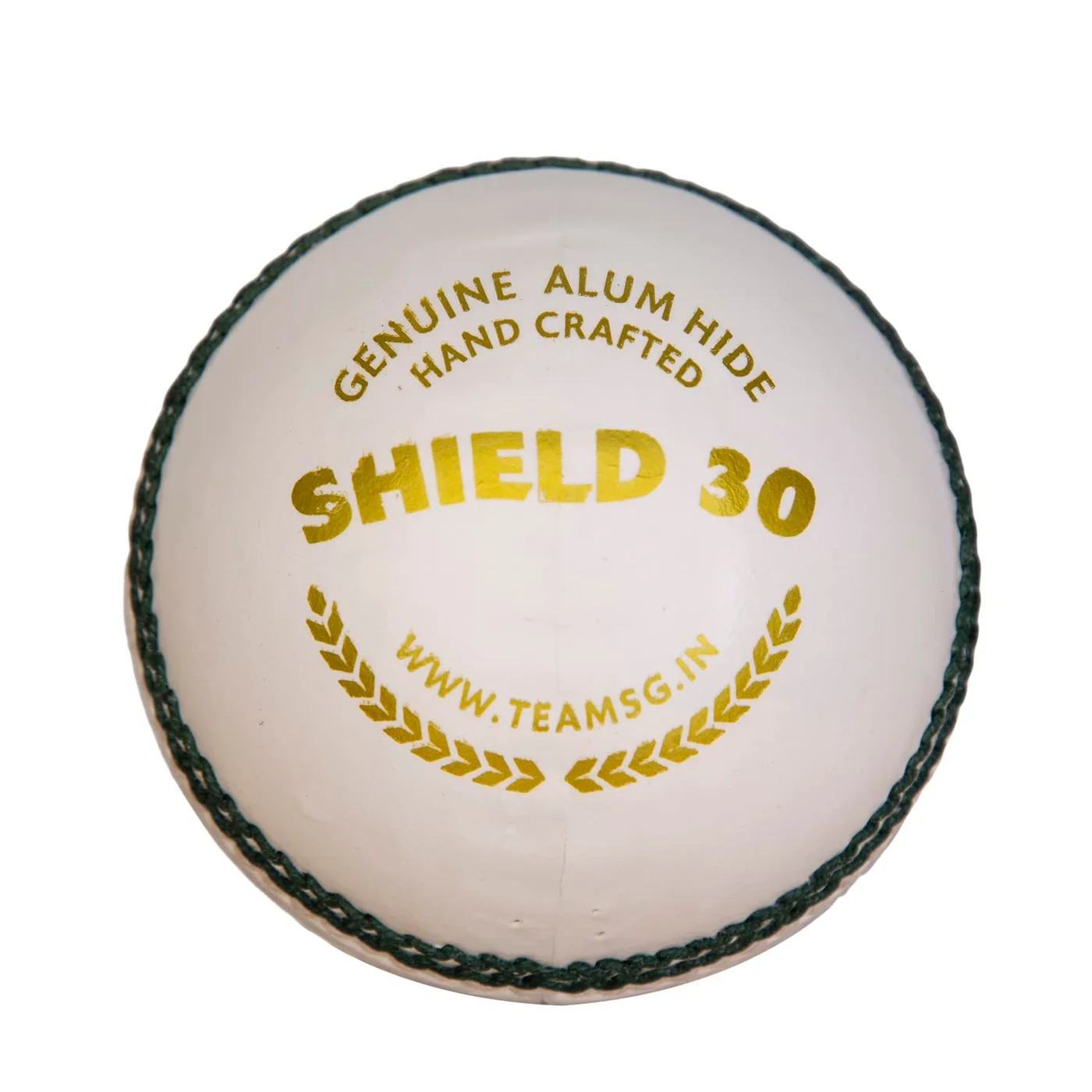 Shield 30 Professional Cricket Ball Genuine Leather Construction (White, Standard Size) qt2ee