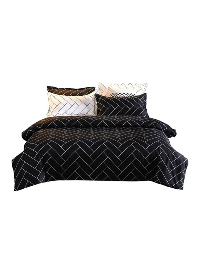 Deals for Less Premium Cotton King Size Bedding Set 6-Piece (Black, 220x240 cm) 69p7a