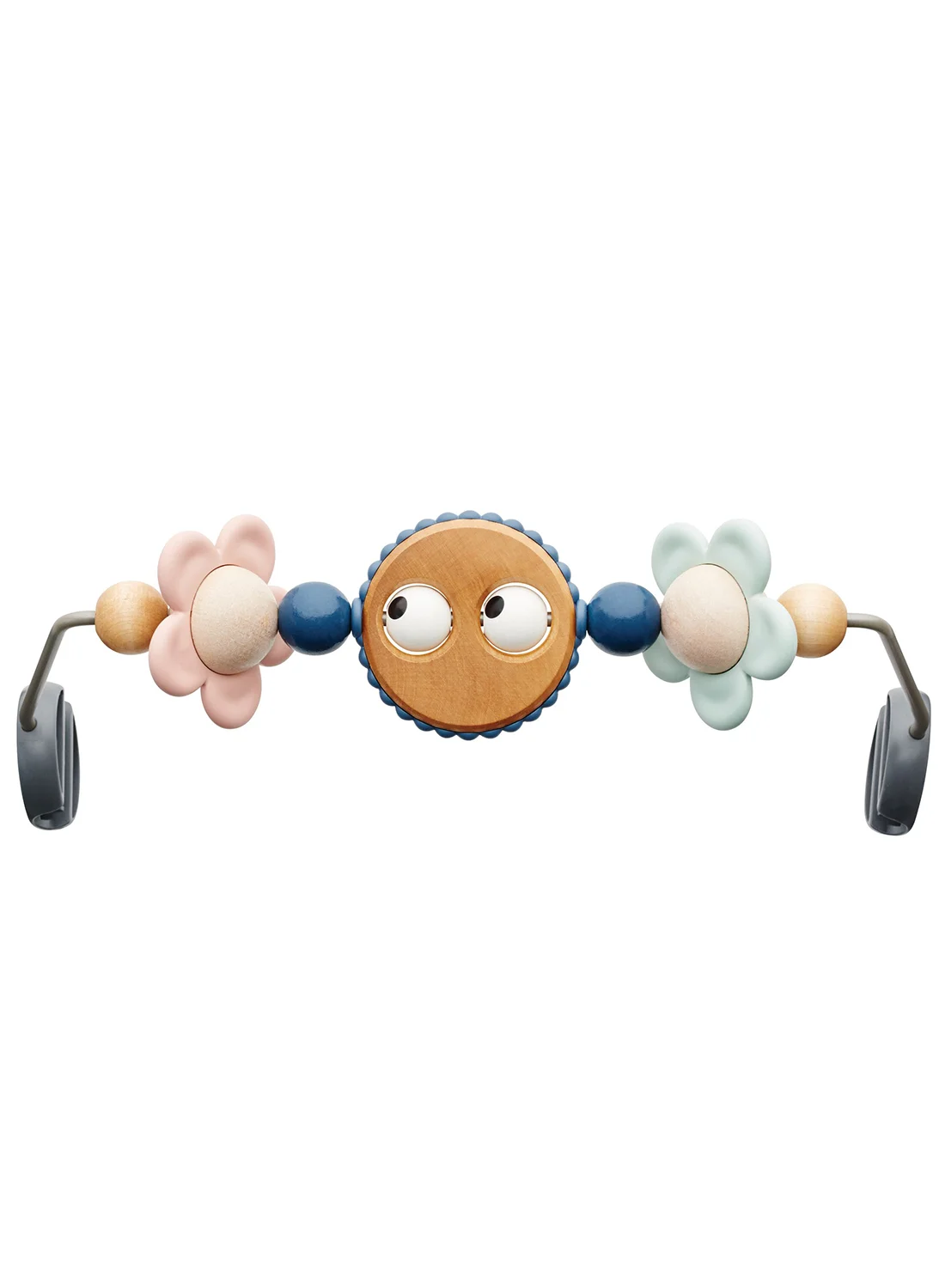 Premium Wooden Googly Eyes Toy for Baby Bouncer (Multicolour, Single Pack) bzki3