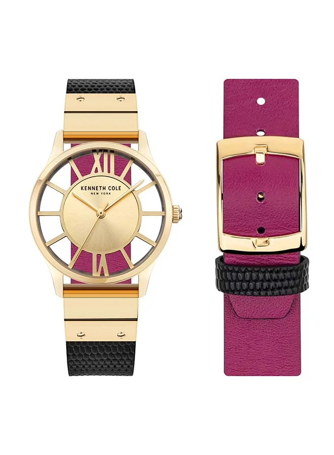 Premium Classic Quartz Analog Watch for Women with White Dial (Leather Strap, 34.5mm) pmmo1