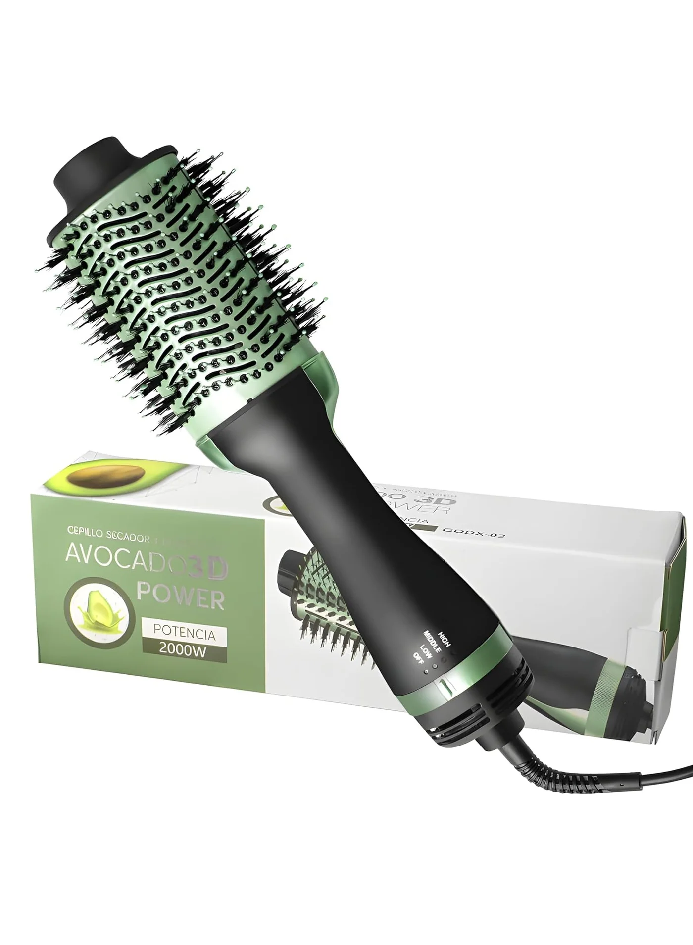 One Step Avocado 3D Hair Dryer and Volumizer Styler (Green and Black, 1 Unit) h3ea2