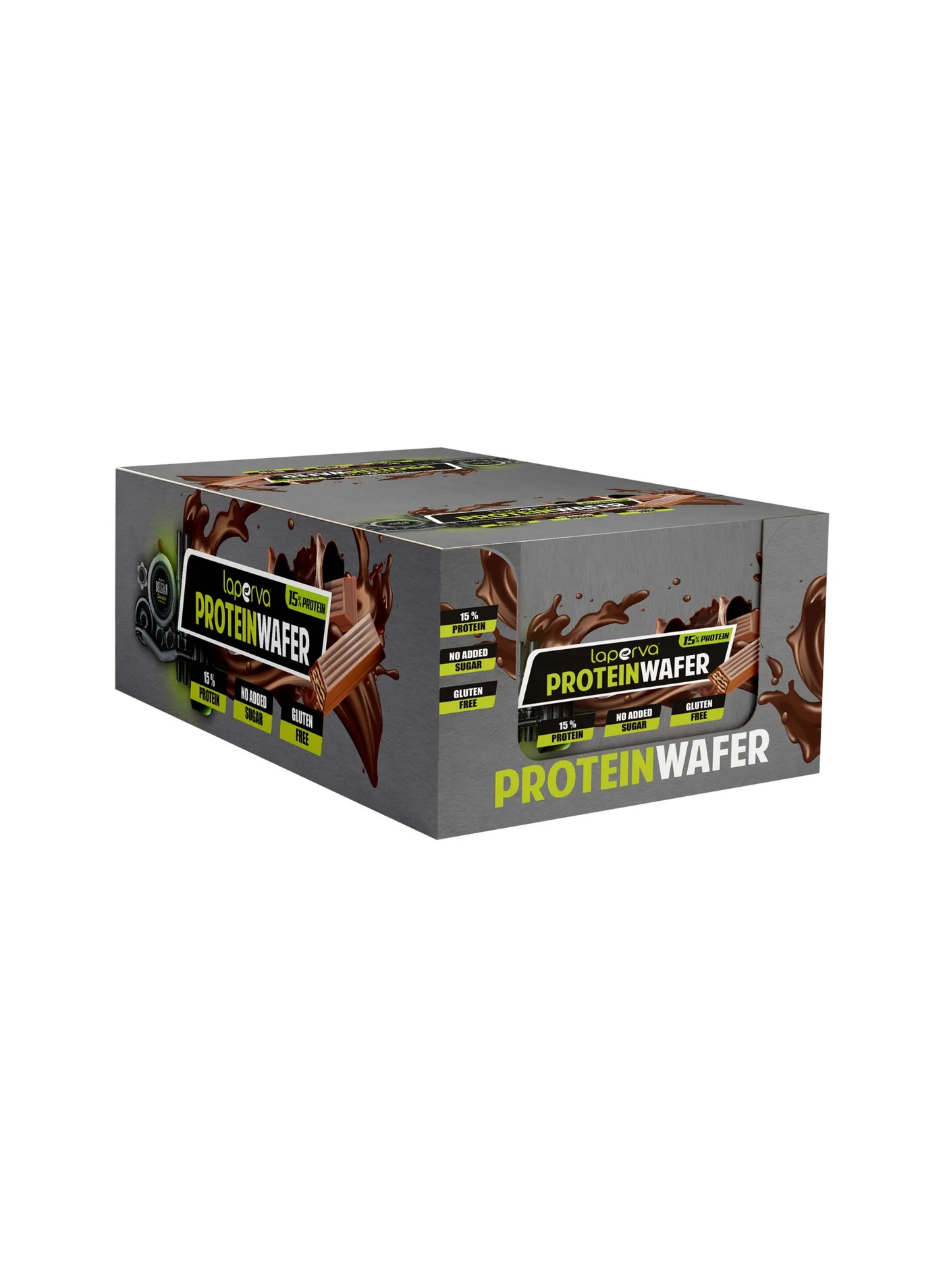 Laperva Protein Wafer Milk Chocolate Bar (15% Protein, Gluten-Free, Low Carb, 25 Bars) qrslw