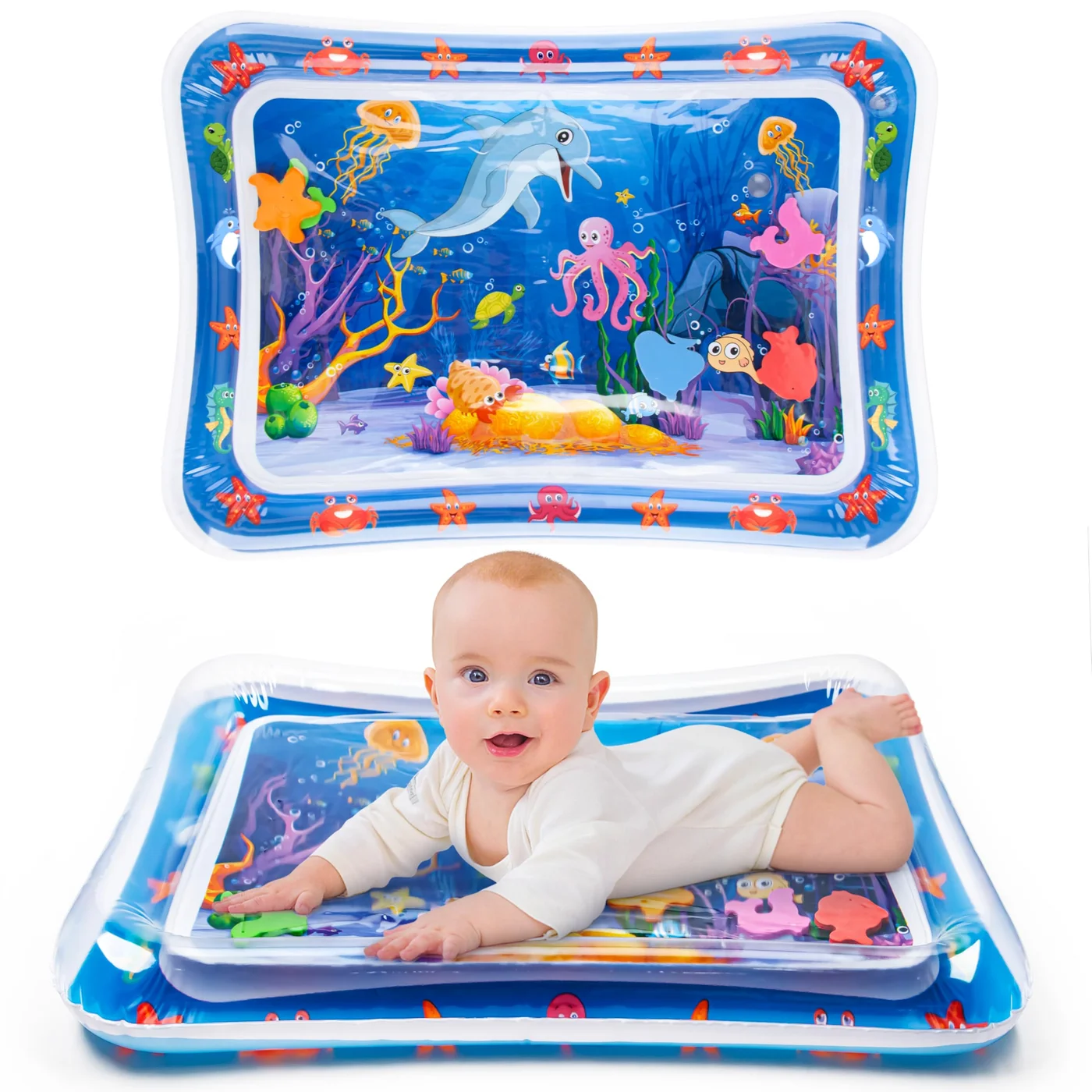 Premium Inflatable Tummy Time Water Play Mat for Infants and Toddlers (60 cm x 50 cm) 2ufgg