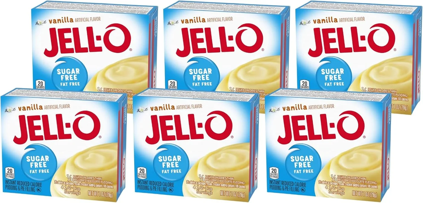 Sugar-Free Vanilla Instant Pudding and Pie Filling Mix (6 Pack, 144g) n0aqf