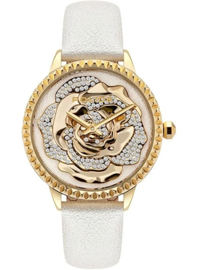 Mopion Analog Quartz Watch for Women Gold Dial Leather Strap (26mm) jiu4b
