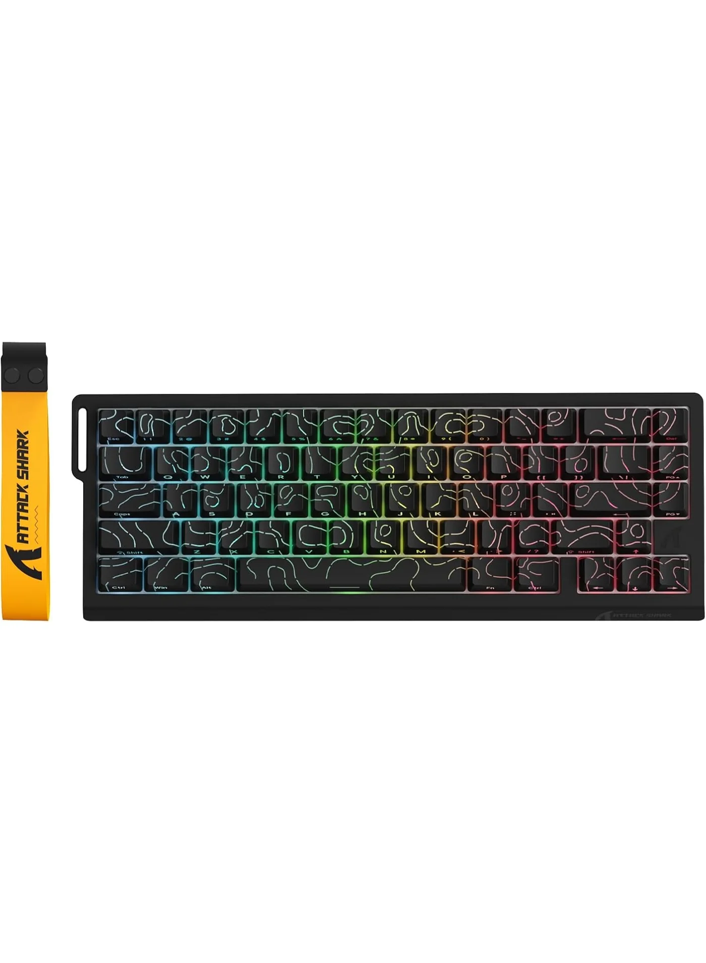 ATTACK SHARK X68 PRO HE Wireless Gaming Keyboard, Hall Effect Magnetic Switches, 8K Polling Rate, RGB Backlit, Hot-Swappable, Tri-Mode Connectivity (Black) n9d4o