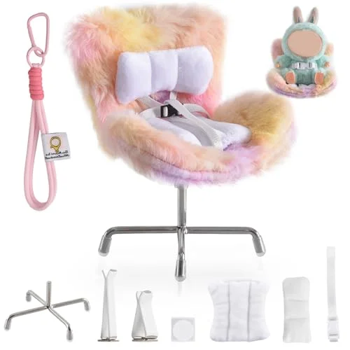 Ciunura Miniature Doll Car Seat for 10-17cm Blind Box Figures (Adjustable Safety Strap, Air Vent Clip, Desktop Stand) Premium Display Accessory oosjf