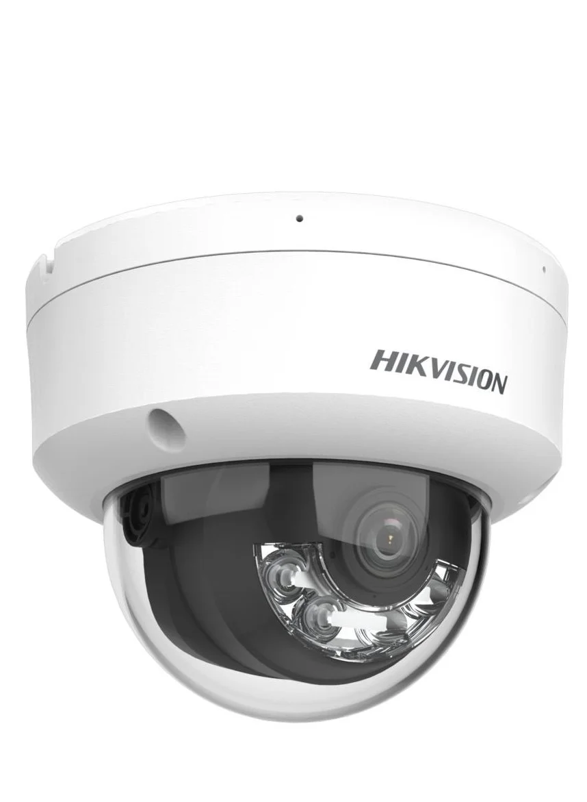 Premium 4MP Smart Hybrid Light Fixed Dome Network Camera with 2.8mm Lens and IP67 Weatherproof Rating (White) htqja