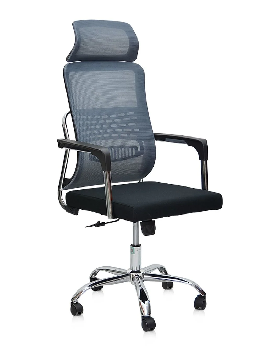 Premium Ergonomic Mesh Office Chair with Lumbar Support and Adjustable Headrest (Grey, Standard Size) vf8pr