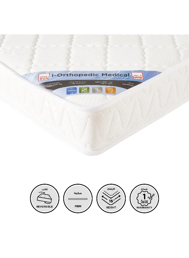 Home Box Orthopedic Firm Rebonded Foam Mattress Premium Support (120x200x15 cm) uesl2