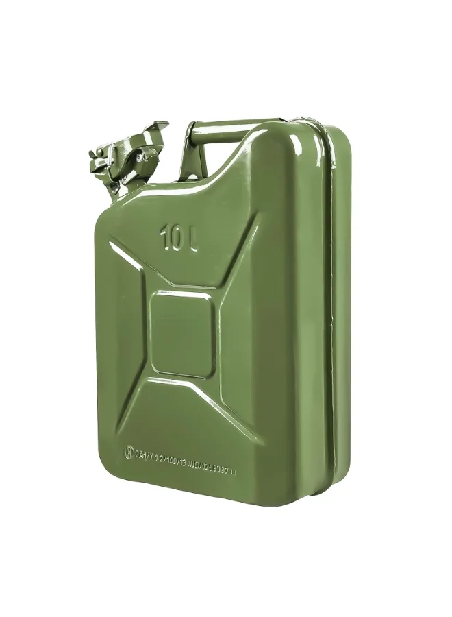 Hitex Metal Fuel Storage Container ¨C Heavy-Duty Jerry Can for Petrol, Diesel, or Water (Green, 10 L) ctueo
