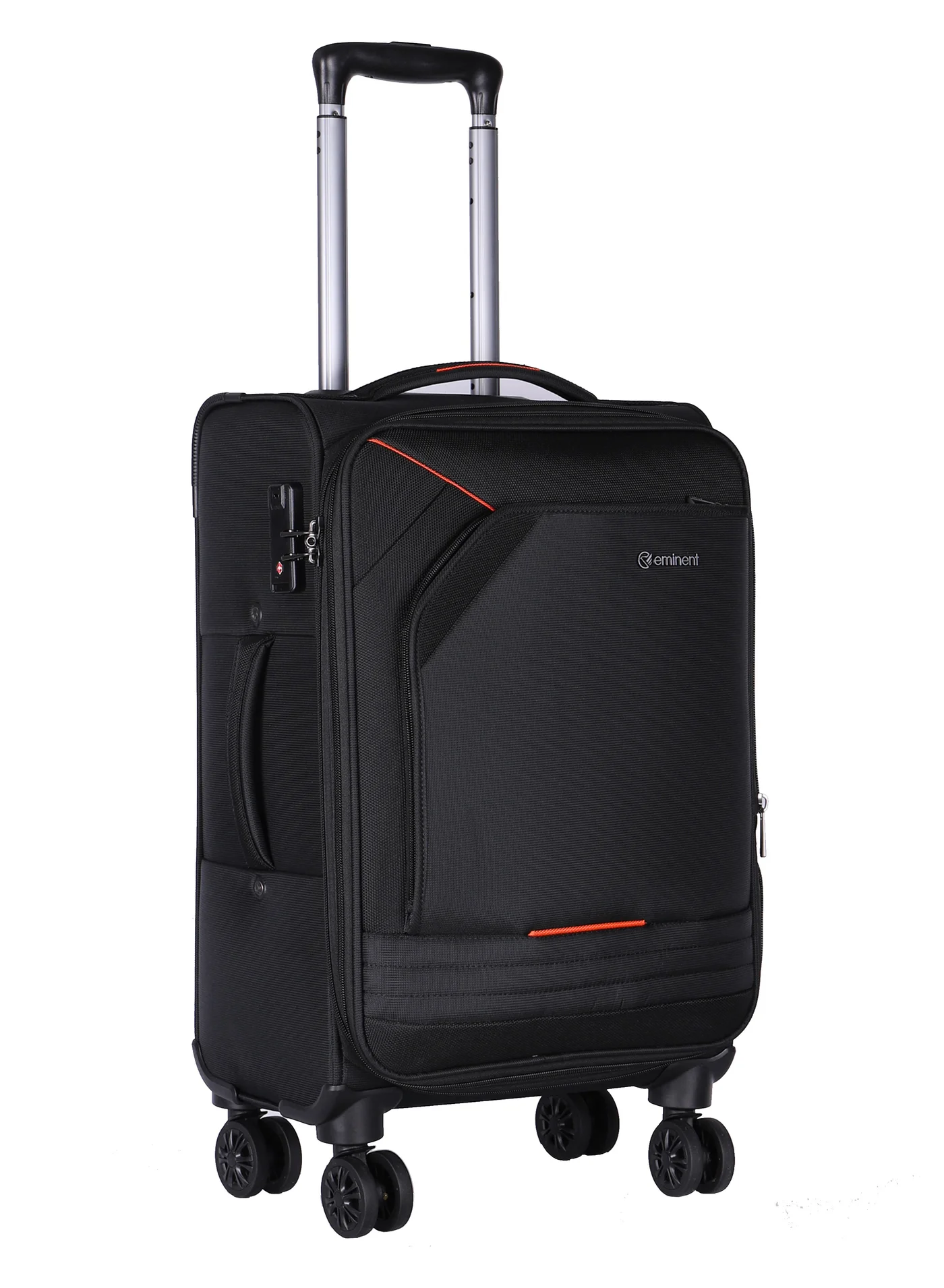 Eminent Expandable Soft Shell Trolley Luggage (Black, 28 Inch) Lightweight Checked Suitcase with TSA Lock and Double Spinner Wheels ndl81