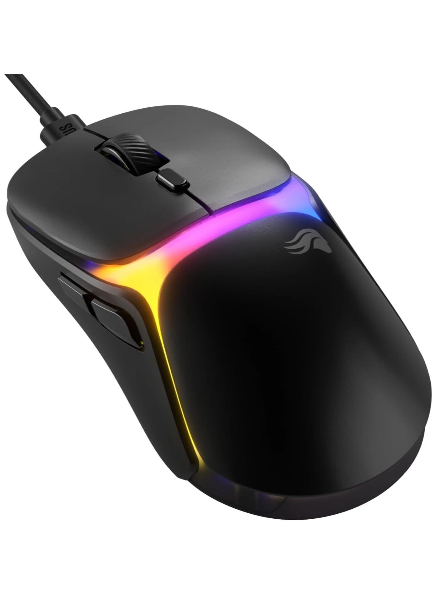 Premium Wired Gaming Mouse Ultralight Ergonomic Optical Sensor High-Precision 30K DPI Professional Esports Grade (Black) pvaeq