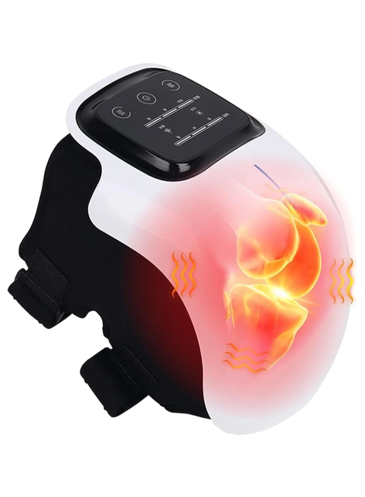 TIGER Knee Massager with Heat and Vibration Therapy, Portable Smart Wearable Device for Joint Support and Muscle Recovery (Black, Adjustable) w84u4