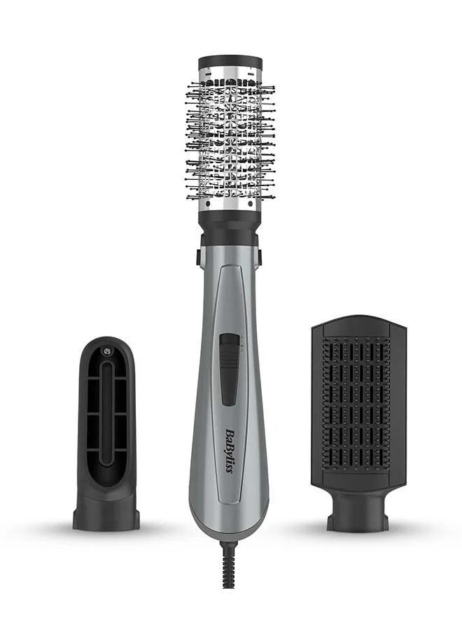 Premium 1000W Ionic Air Styler Hair Dryer with 3 Styling Attachments and 50mm Volumising Brush (Dark Grey) 3n80p