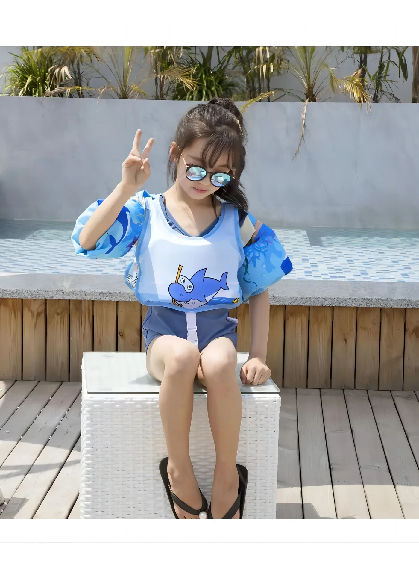 SYOSI Kids Swimming Vest with Shoulder Harness and Arm Wings (13.6-25 kg) Premium Buoyancy Aid for Toddlers 1fxlw