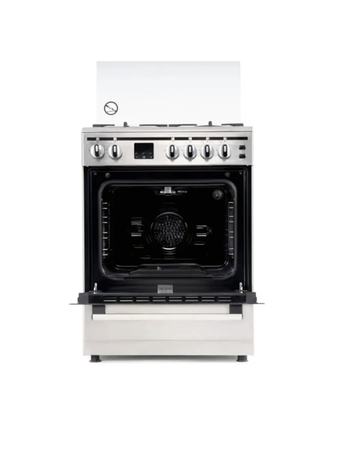 Terim 60 cm Freestanding Cooking Range with Convection Fan and Cast Iron Pan Supports (Silver, 60 cm) swrmi
