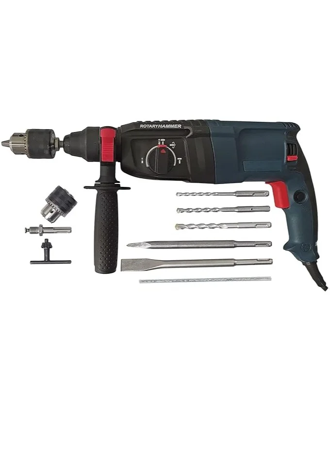 BOSS NEO POWER Rotary Hammer Drill with Dual Modes and 360-Degree Auxiliary Handle (26mm SDS-Plus, Heavy-Duty Concrete Power Tool) 7u6wd