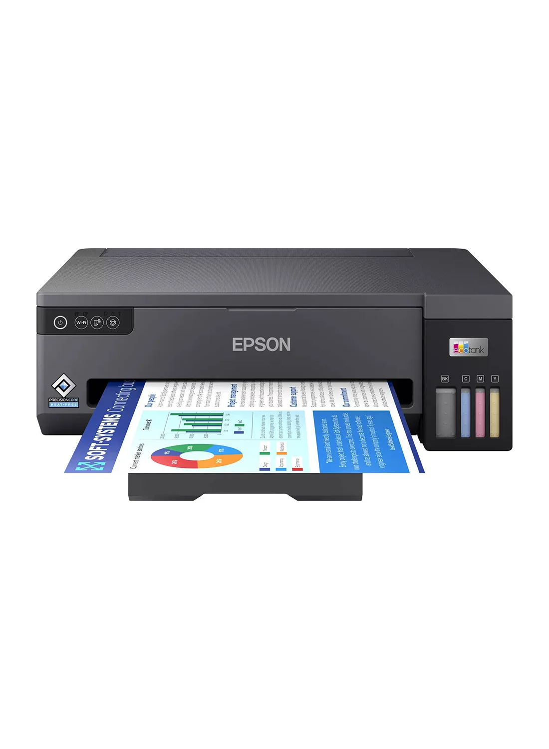 Premium Ink Tank Printer, High-Speed Wireless Printing, Integrated Front-Facing Ink System, Compact Office Document Solution (Black) r88bh