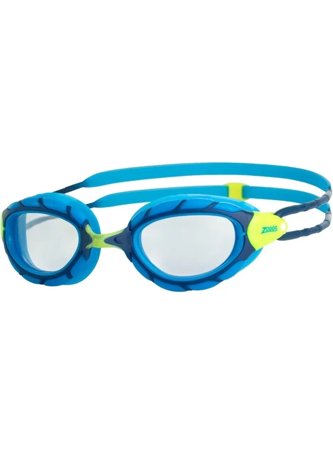 Zoggs Predator Junior Swimming Goggles Premium Anti-Fog UV Protection (Blue Lime, One Size) 26qvh