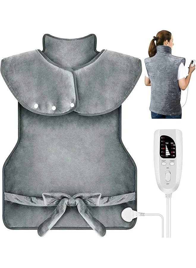 Garlo Heating Pad for Neck and Shoulders (Large, 100x60cm) Premium Electric Heat Wrap with 6 Temperature Settings and Auto-Off Timer odb46