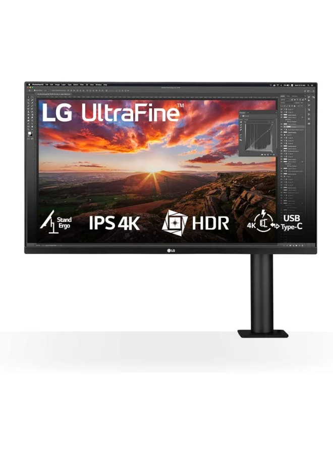 Ultra-HD 31.5 inch Ergo Monitor 4K UHD IPS Display Professional Desktop Screen (Black, 80 cm) dqvto